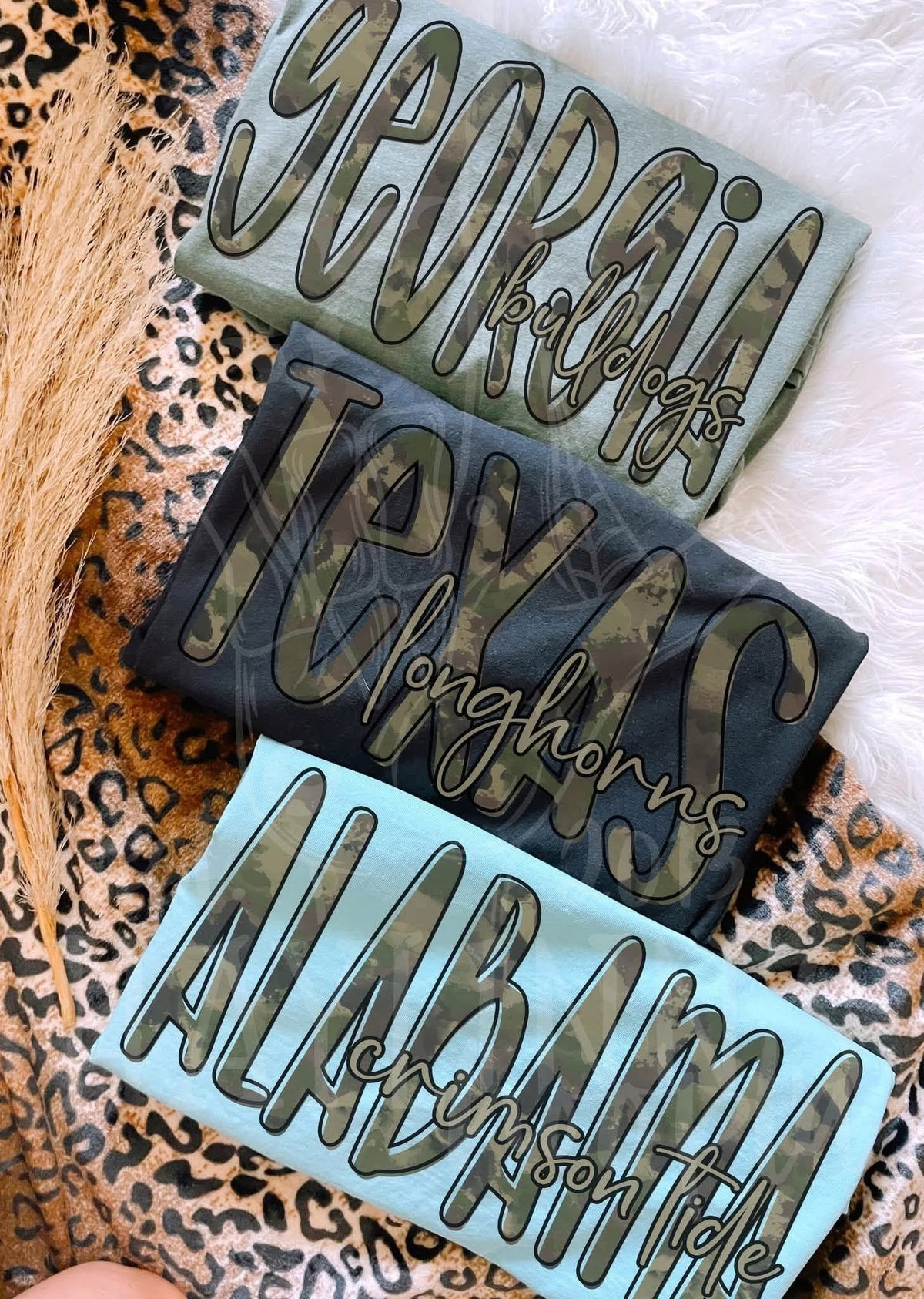 Stacked CUSTOM letters CAMO