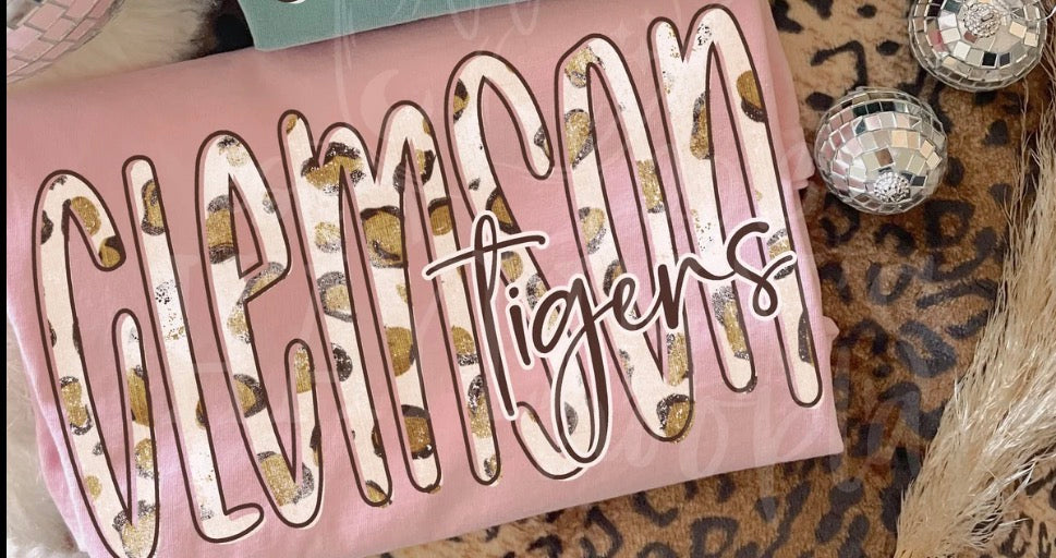 Stacked CUSTOM letters - leopard