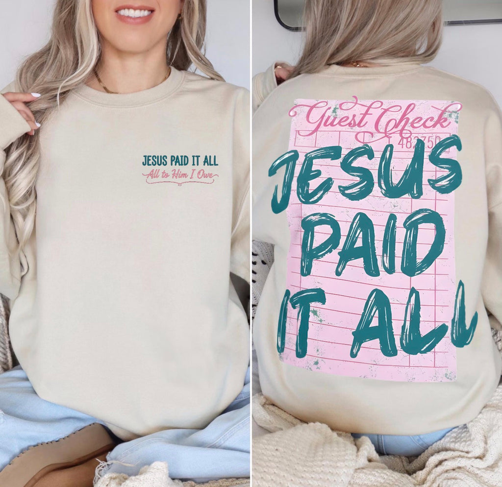 Jesus Paid It All (front and back)