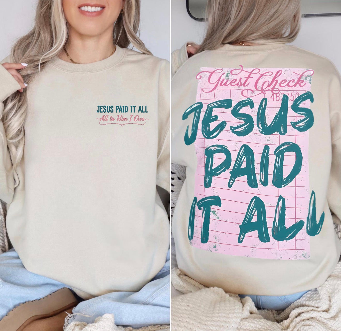 Jesus Paid It All (front and back)