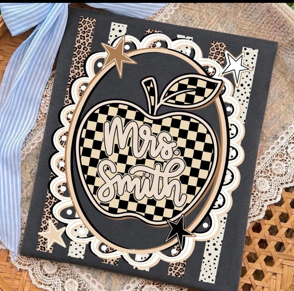 Leopard Striped Teacher Name